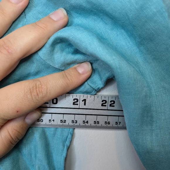 J Jill Size M Pintuck  Pleat Tunic Top Half Sleeve 100% Linen Shirt Blouse Long - Picture 9 of 9